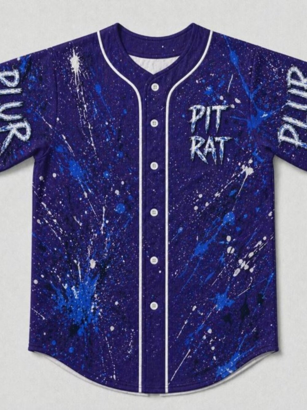 Pit Rat PLUR Purple Splatter Galaxy Rave Baseball Jersey